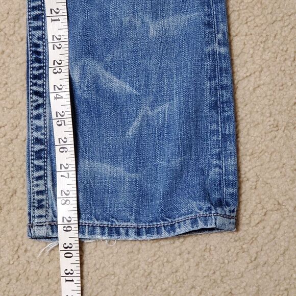 BKE Carter Teens Sz 26R Button Fly Denim Blue Jeans Factory Distressed Destoryed - Picture 10 of 11